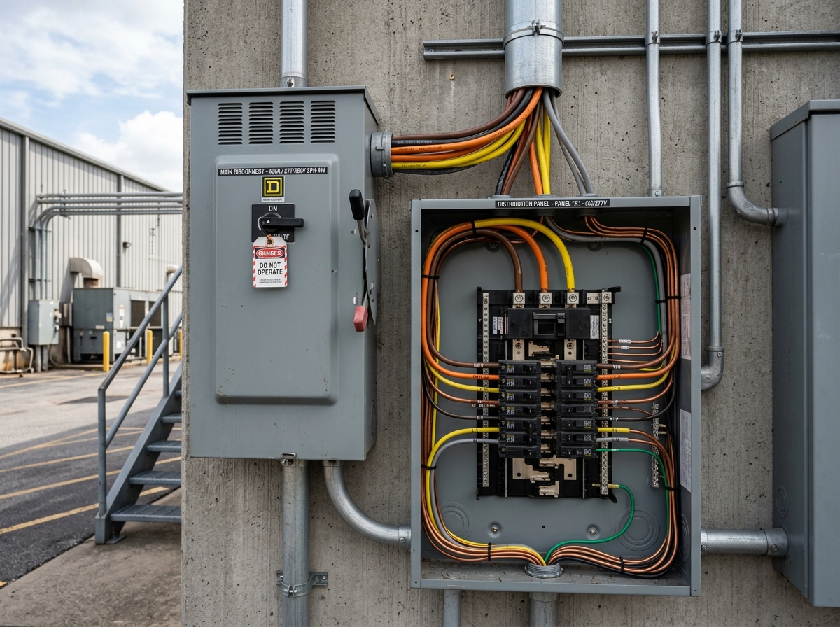 Commercial electrical distribution subpanel in Ajax
