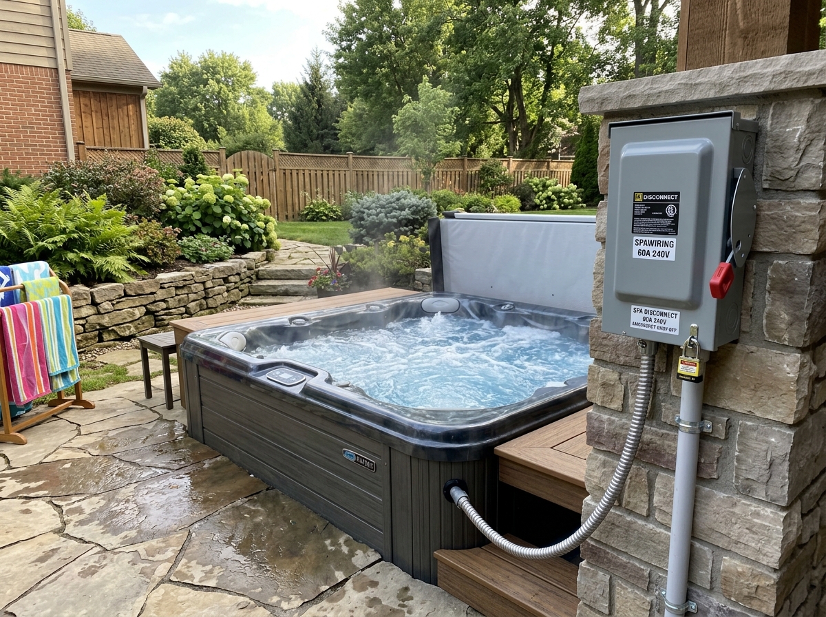 Outdoor GFCI electrical disconnect box for hot tub in Ajax by GlowON Electric Inc.